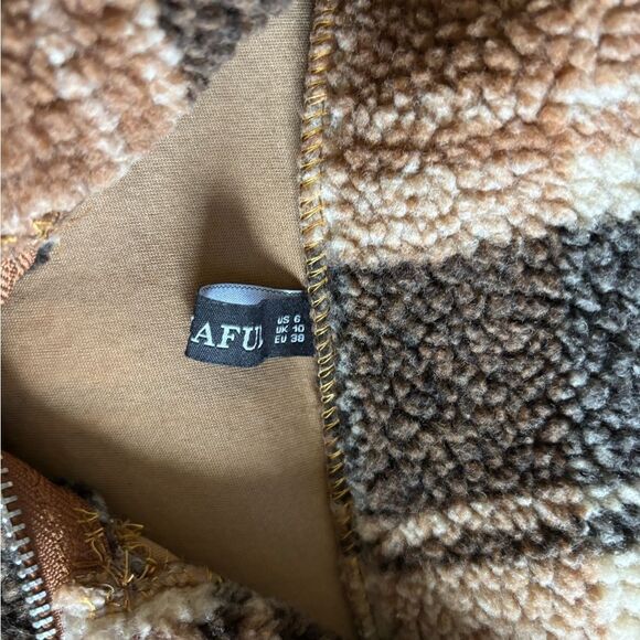 Zaful Pullover‎ Quarter Zip Crop Top Fuzzy Long Sleeve Womens Size Medium - Picture 6 of 7